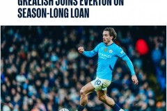 曼城官方：格拉利什25/26赛季租借加盟埃弗顿，祝愿他一切顺利